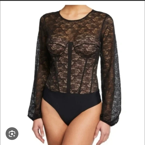 Cami NYC Tops - NWT Cami NYC Balloon Sleeve Lace Bodysuit